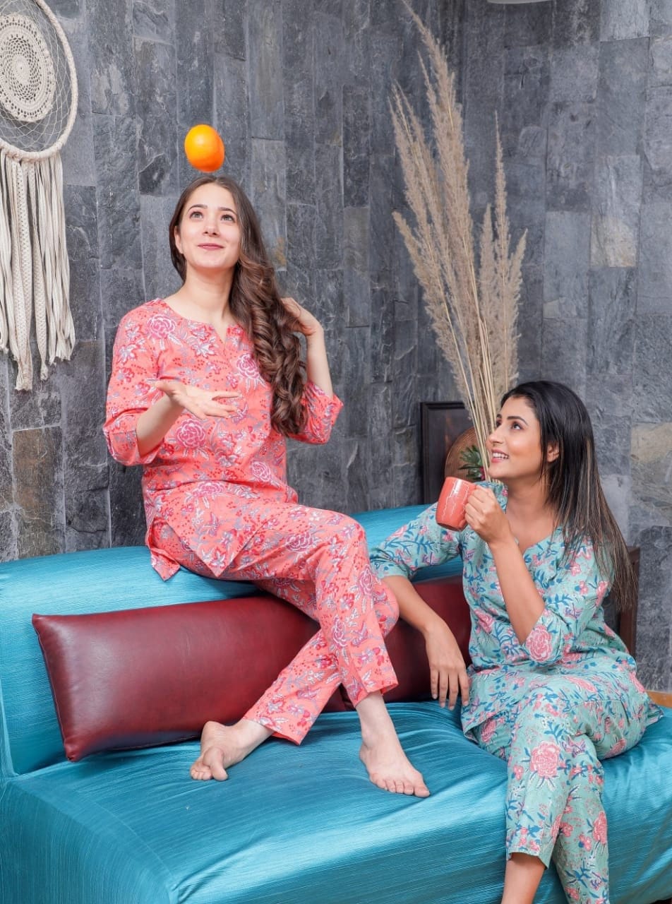 long length night suit for ladies