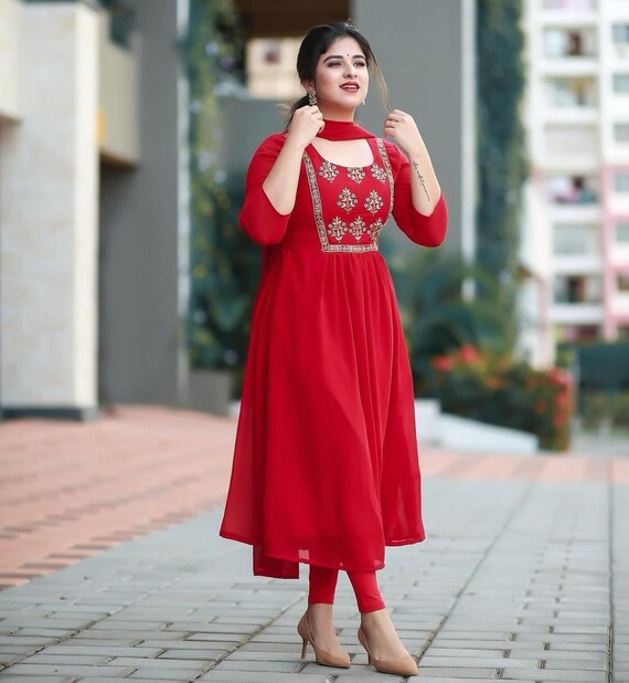 red color kurti online