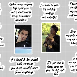 Pack of 18 Damon Salvatore inspired quote stickers