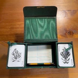 Vintage Set of playing cards in a leather case