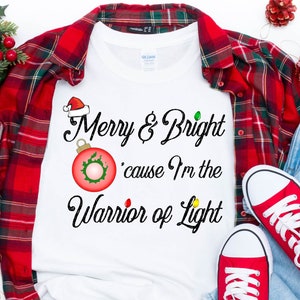 Merry and Bright &#39;cause I&#39;m the Warrior of Light, FFXIV Christmas Shirt
