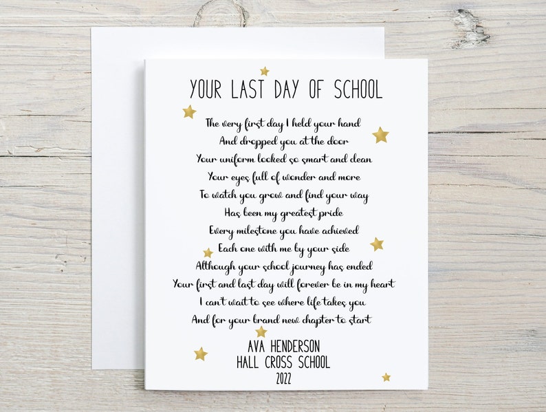 Last Day of School Card Last Day of Year 11 Card Leaving Etsy UK