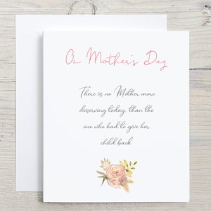 Mothers Day Card, Grieving Mother, Loss of a Loved One, Infant Loss, Baby Loss, Thinking of You Today Card