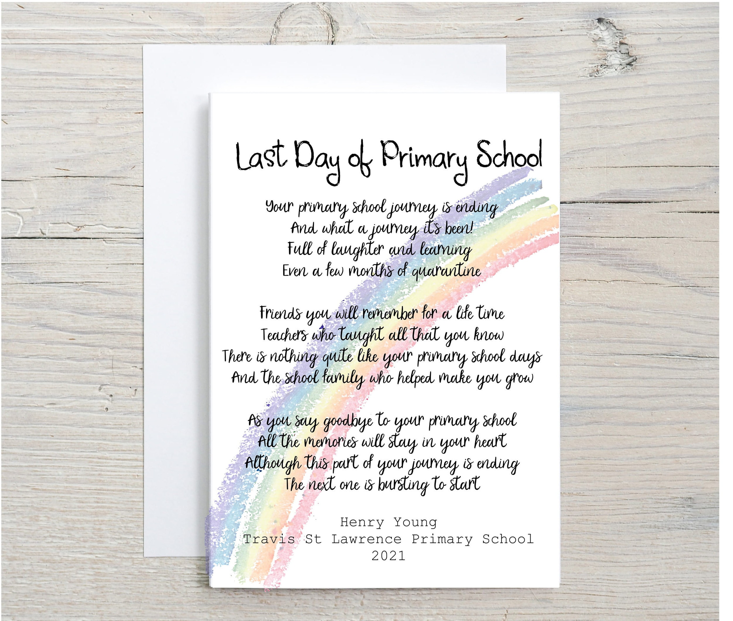 Last Day of Primary School Card Last Day of Year 6 Card Etsy UK