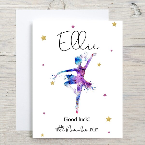 Dance Show Card, Good Luck on Your Dance Show, Well Done Dance Show Card, Ballerina Card, Personalised