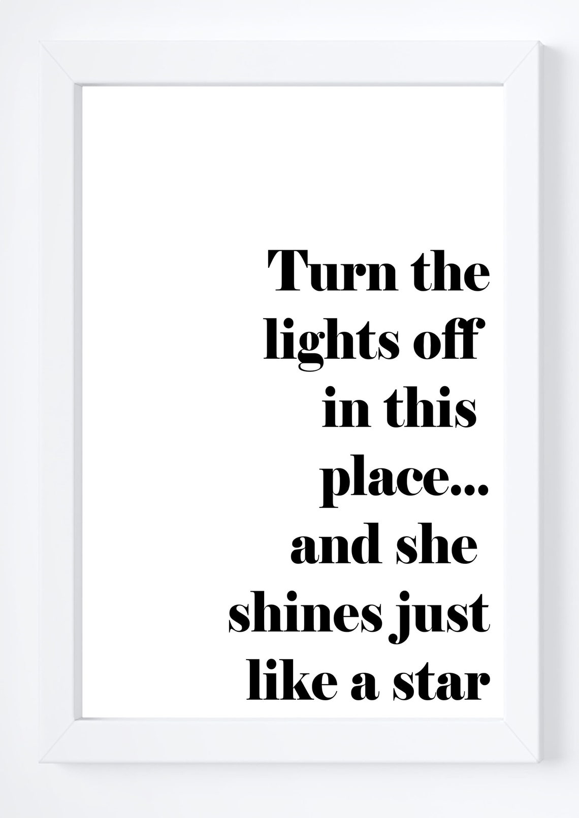 Turn the Lights off Print Song Lyric Print Typography Wall Etsy