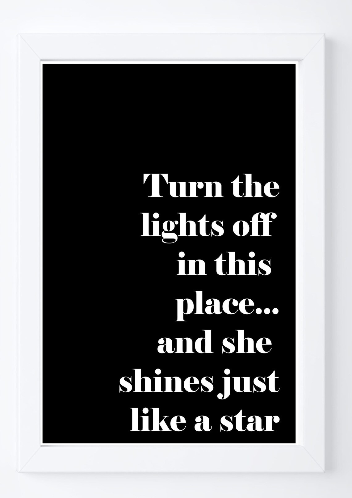 Turn the Lights off Print Song Lyric Print Typography Wall Etsy