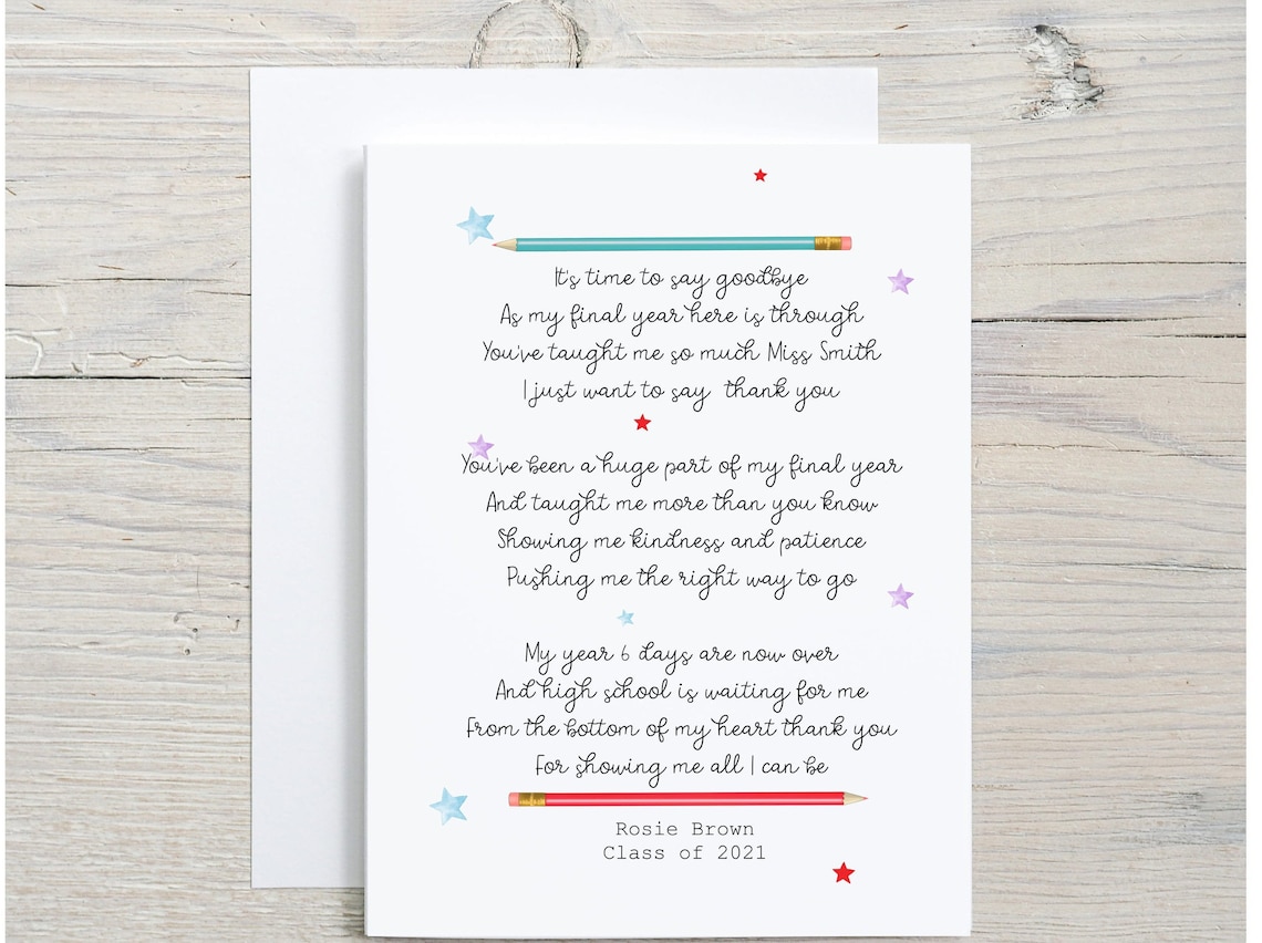 Last Day of Primary School Card Last Day of Year 6 Card Etsy UK