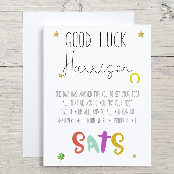 Good Luck on Your SAT's Card, SAT's, Exams Card, Primary School Exams Card