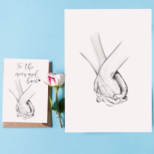 Coffret cadeau « Âmes sœurs » | Image DIN A4 et carte postale | Cadeau pour mari | anniversaire | Impression d’art romantique | Cadeau de Saint Valentin