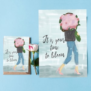Coffret cadeau affiche et carte postale « Your Time » | Idée cadeau pour femme | Impression d'art féministe | pour elle | Cadeau de Noël pour femme |