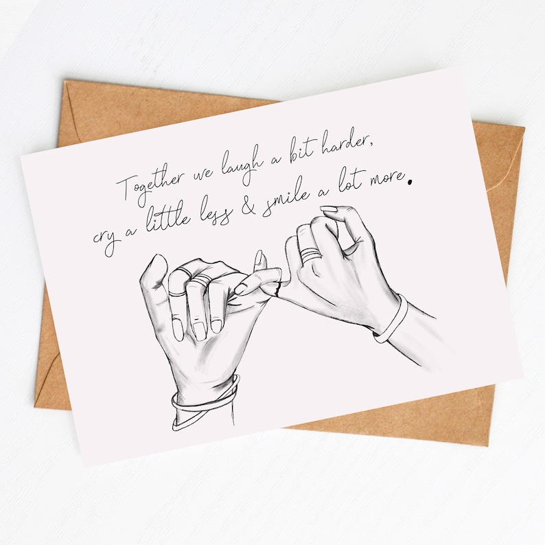 Girl Gang Best Friend Birthday Card & Envelope | friendship card | gift for girlfriends | hands drawing | best friend
