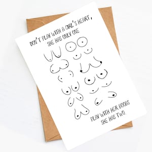 Witzige Grußkarte Frauenbrüste "More Boobs“ | Geburtstagskarte | Fun Card | Lustige Karte | Geschenkkarte | Männer Karte |  Titten Postkarte