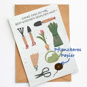 Cadeau d'adieu pour l'éducateur GROWING | Carte d'adieu plantable pour les éducateurs | Carte papier ensemencé DIN A6 | Adieu à la maternelle Kita