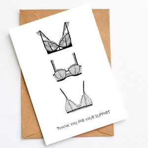Dankeschön-Karte - Danke Karte "BH"  - Geschenkidee Muttertag - BRA Dessous BH - Freundin - Abschiedskarte | Muttertag Geschenk