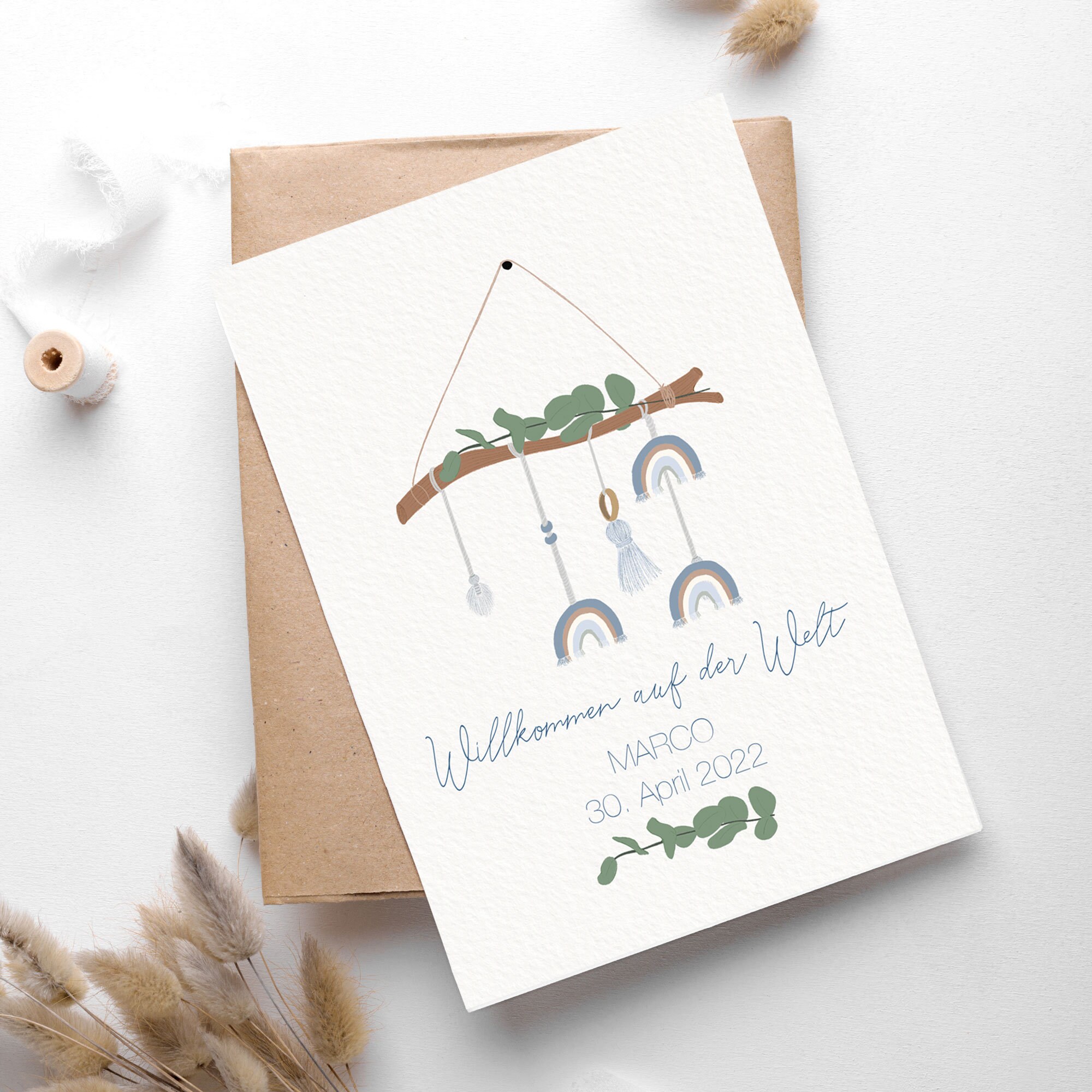 Birth card "Welcome to the world" | Personalized birth card | Baby greeting card | Baby card | Congratulations card for birth, baptism