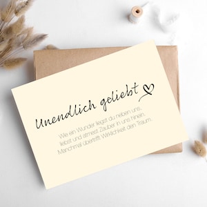 Carte de naissance INFINIMENT AIMÉE | Cadeau de naissance comme carte de vœux pour le bébé | Carte bébé | Carte de vœux de baptême | Carte pour les parents