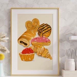 Keukenprint Le Petit Déjeuner | Frans ontbijt | Keukendecoratie | Bakkerijprint | Wanddecoratie | Keukenkunstprint