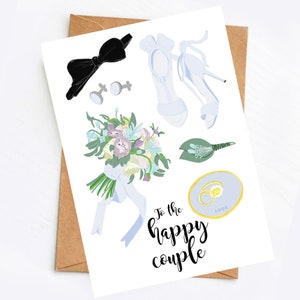 Hochzeitskarte "Happy couple ", Karte Hochzeitstag, , Grußkarte zur Hochzeit, mit Umschlag, Hochzeitsgeschenk