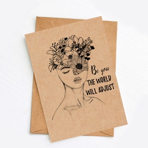Affirmationskarte | Frauen Empowerment Klappkarte "Be you" | Freundschaftskarte | Motivationskarte | Geschenk Weltfrauentag