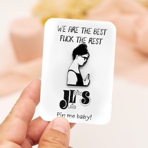 Enamel pin &quot;The best&quot; | Accessory for women | Gift for best friend | Middle finger button | Birthday gift for BFF | Bestie