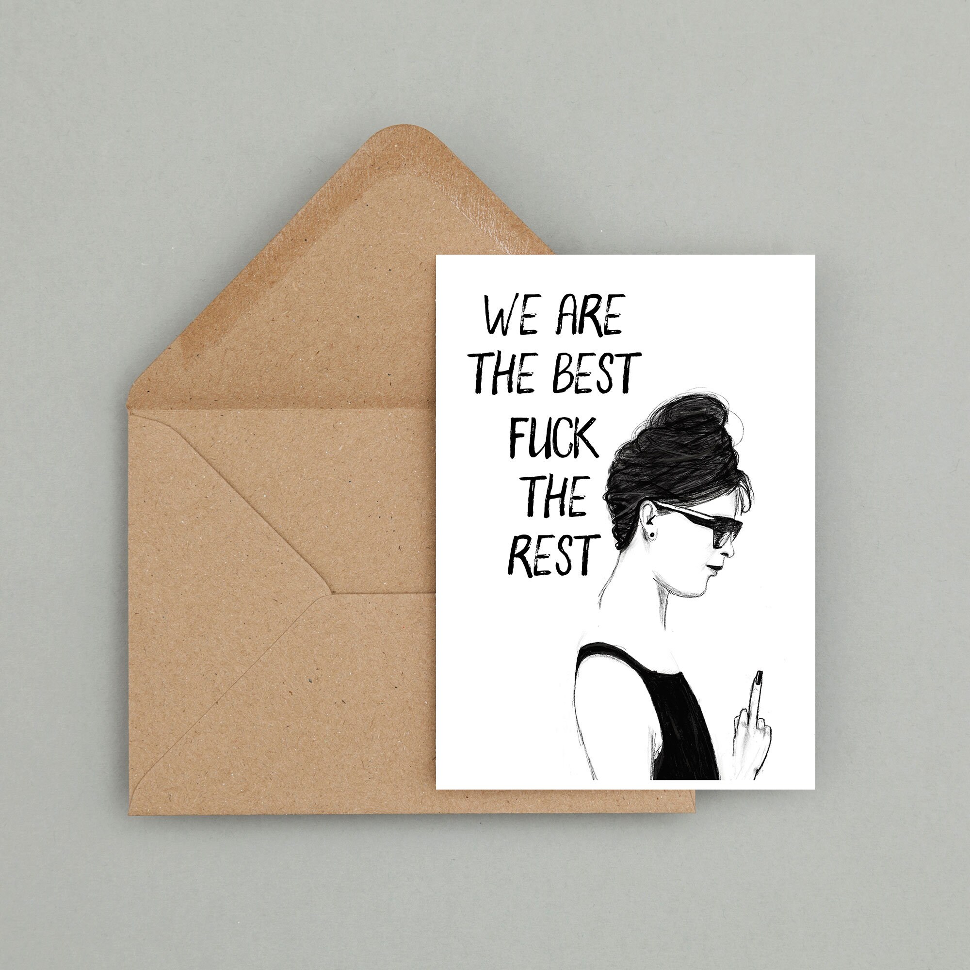 Greeting Card Set Girls Feminist Decoration Art | Etsy