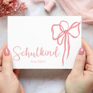 Tessera di iscrizione scolastica per ragazze con nome | Biglietto del 1° giorno di scuola con busta | Iscrizione scolastica personalizzata 2025 | Regalo per l'iscrizione alla scuola