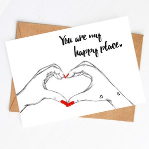 Geburtstagskarte für beste Freundin  HAPPY PLACE  | Karte Liebe | Geschenk für beste Freundin | Freundschaftskarte | Postkarte Herz für BFF