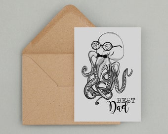 Postcard for Papa "Best Dad" | Greeting card with envelope | Father's Day | Birthday card for father | Gift Father's Day | Thank you dad