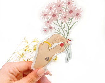 Vinyl Sticker "Flowers" | Large Laptop Stickers | Planner Stickers | 11 x 11 cm |Floral stickers