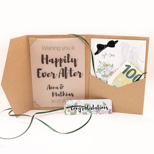 regalo di nozze in contanti | Buono regalo di nozze personalizzato FOREVER LOVE | Regalo di nozze in denaro, biglietto di nozze | scatola regalo