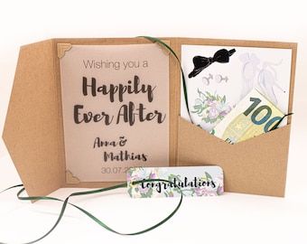Money gift wedding | Personalized gift card for wedding FOREVER LOVE | Wedding gift money wedding card | Gift box