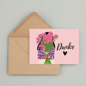 Carte de remerciement | cadeau de remerciement | Carte postale fête des mères | Merci | Carte de voeux Merci | Merci maman