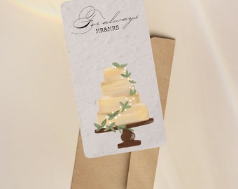 Plantable wedding card "for always" - Long postcard - Happy wedding card - CARD FOR PLANTING