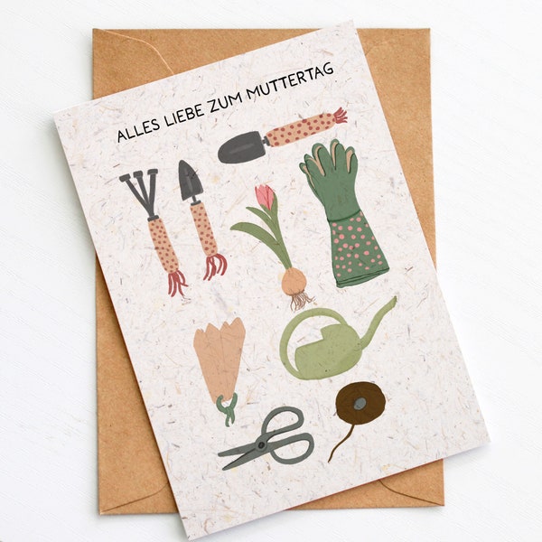 Pflanzbare Karte zum Muttertag "Alles Liebe zum Muttertag" | Samenpapier Klappkarte  | Geschenk zum Muttertag | Muttertagskarte | Nachhaltig