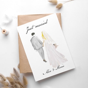 Tarjeta de boda personalizada "Recién casados" | Tarjeta de boda personalizada | Regalo de recién casados | tarjeta de boda personalizada