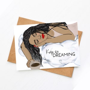 Verjaardagskaart "Keep Dreaming" - verjaardagskaart - felicitatiekaart - motiverende kaart - cadeau voor beste vriend