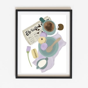 Kitchen picture &quot;Coffee today&quot; | Coffee art kitchen decoration | Kitchen poster | Retro kitchen art hand-painted | Wall decoration | Designer picture
