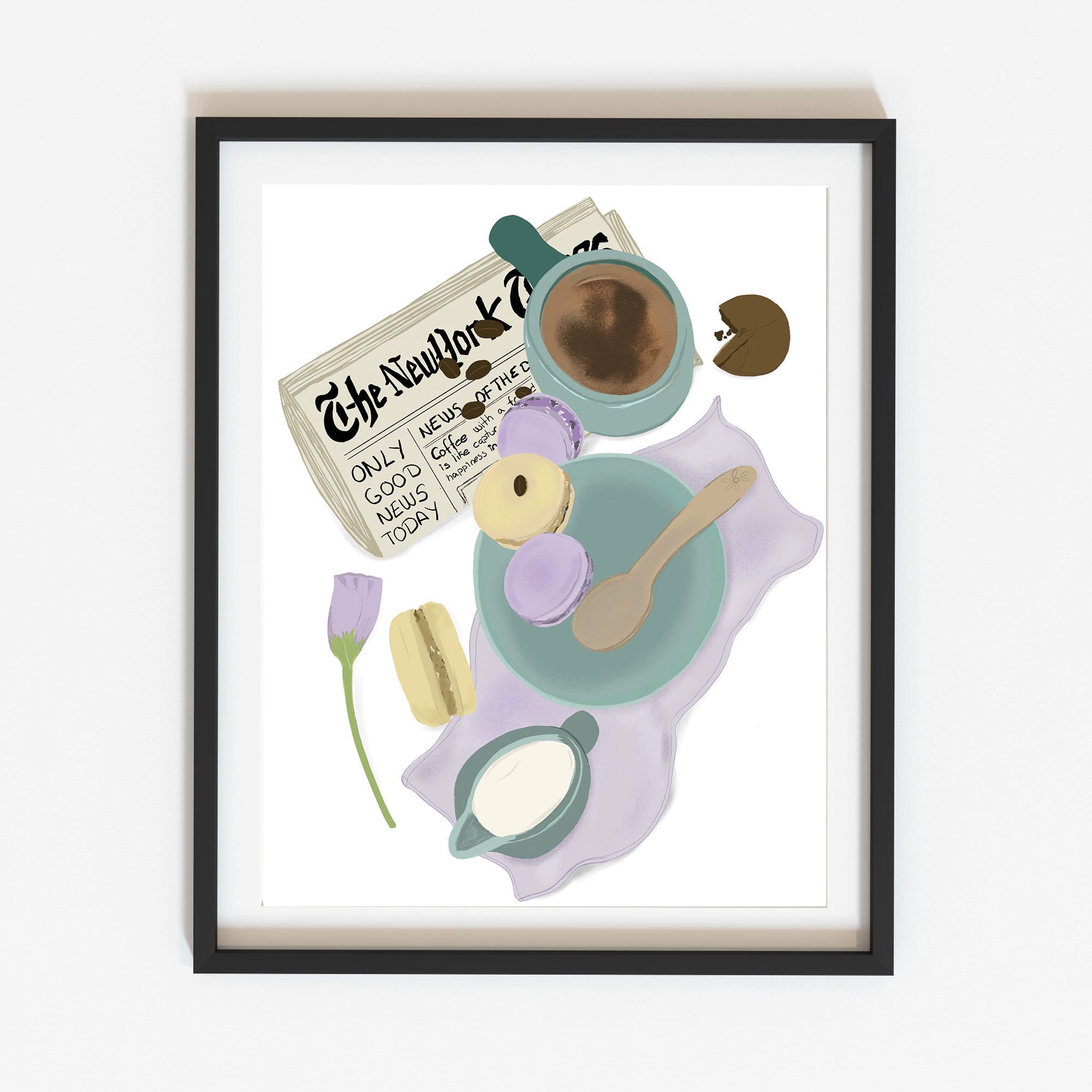 Kitchen picture "Coffee today" | Coffee art kitchen decoration | Kitchen poster | Retro kitchen art hand-painted | Wall decoration | Designer picture