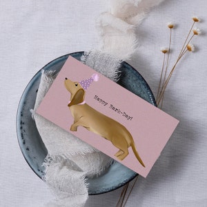 Geburtstagskarte "Happy Bark-Day" | Geburtstagskarte als Dackel Geschenk für Hundeliebhaber| Postkarte mit Dackel | Hundegeburtstag Karte