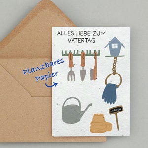 Pflanzbare Karte zum Vatertag "Papa's Garden" Samenpapier Klappkarte  | Wildblumen | Pflanzenkarte mit Feldblumen | Geschenk zum Vatertag