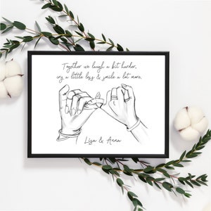 Best friend gift picture personalized | Valentine&#39;s Day gift for girlfriend | Birthday gift poster | Girlfriends picture Din A4