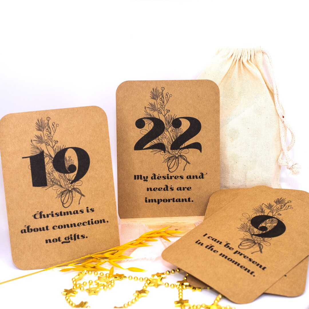 Advent Calendar Mindfulness Advent Calendar Cards Merry Etsy UK