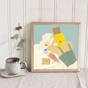 Print &quot;Reader&quot; | Book picture | Digital print | Book art print | Bookworm print gift | Bookworm art print | Reading art | Book love