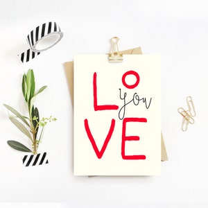 Liefdeskaart "ik hou van je" - liefdesverklaring in Din A6-formaat" - cadeau voor haar en hem