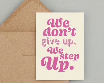 Friendship card "Step up" - folding card in Din A6 format - creative typographic encouragement card - encouragement gift cheer up