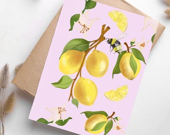 Folding card "Lemons" | birthday card | summer card | motivation card