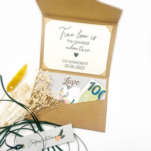 Geldgeschenk zur Hochzeit SWEET LOVE | personalisiert | Hochzeitsgeschenk Geld | Geschenk für das Brautpaar | Hochzeitskarte | Geldschachtel