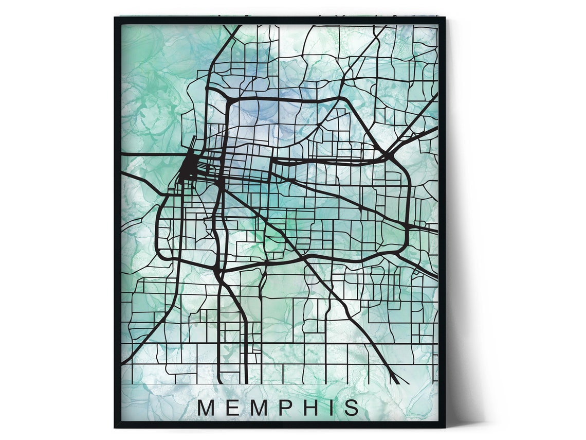 Memphis City Map Poster Memphis Tennessee City Map Memphis | Etsy