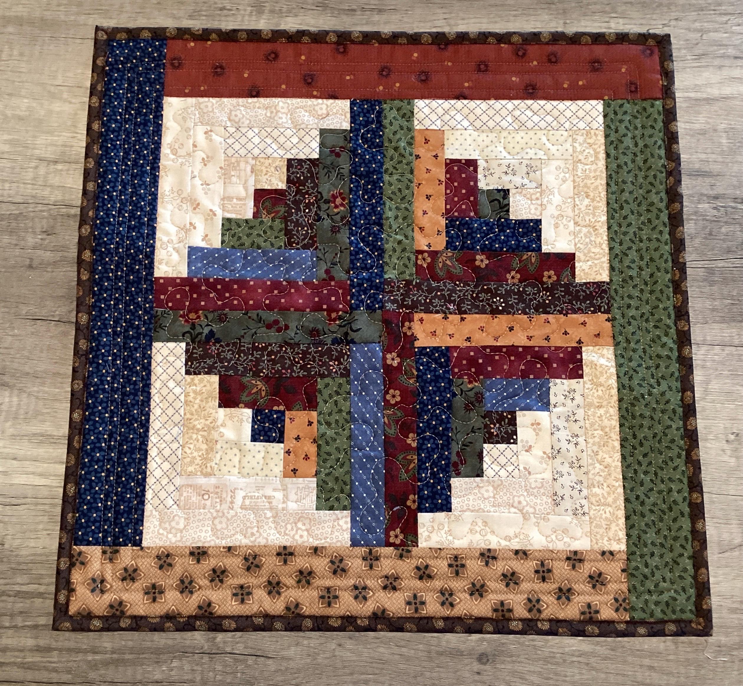 Log Cabin Quilted Table Topper - Etsy